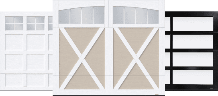 A picture of various garage door panels