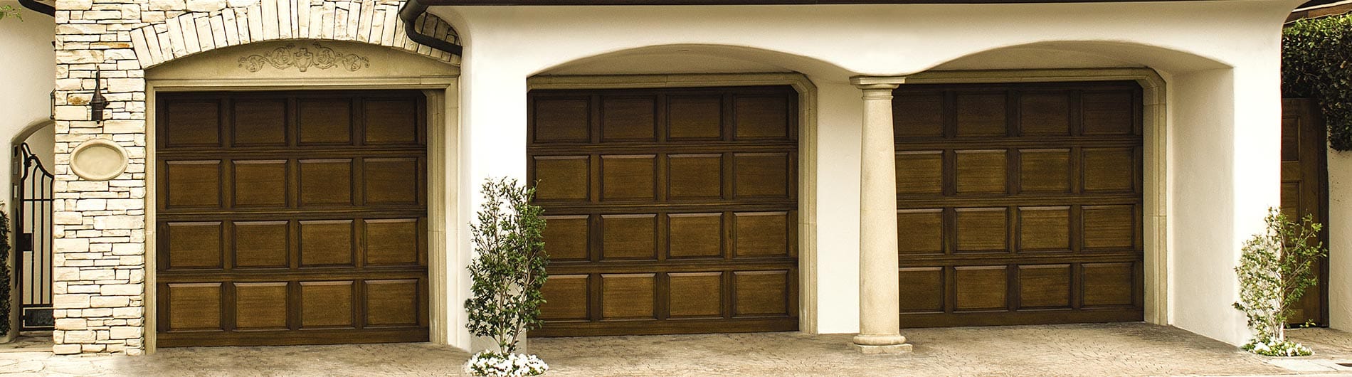 Raised wood panel garage doors by Wayne Dalton