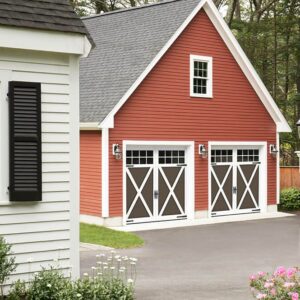 a contemporary style carriage-style garage door by Garaga