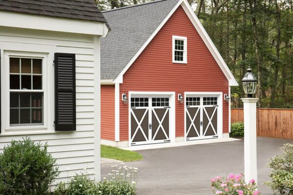 a contemporary style carriage-style garage door by Garaga