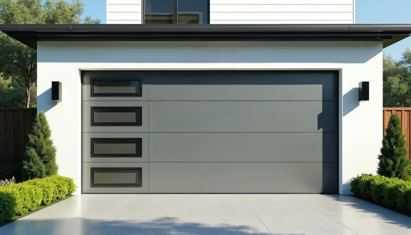Modern garage door with sleek design