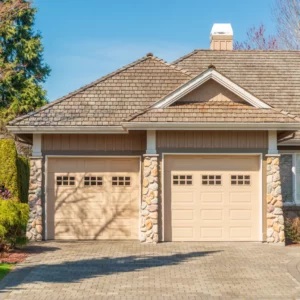 Garage Door Safety Features. Garage door in luxury house in Vancouver Canada