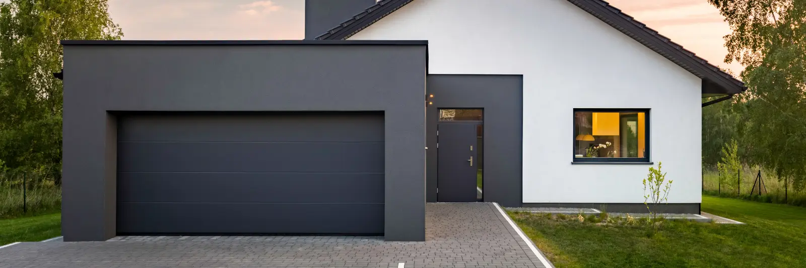 Modern house with garage with very good garage door installation methods