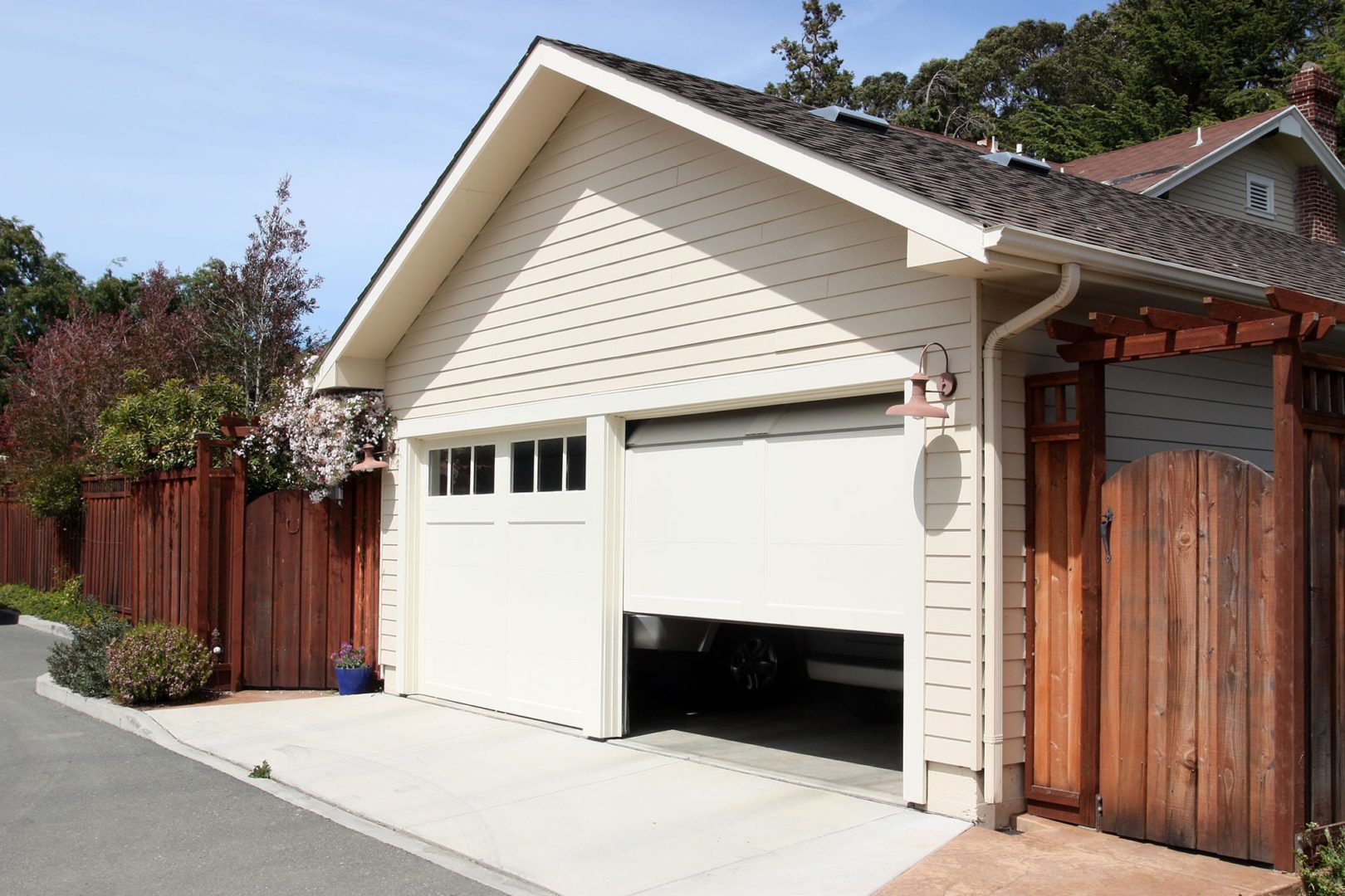 An open garage door. What happens when your garage door won't close.