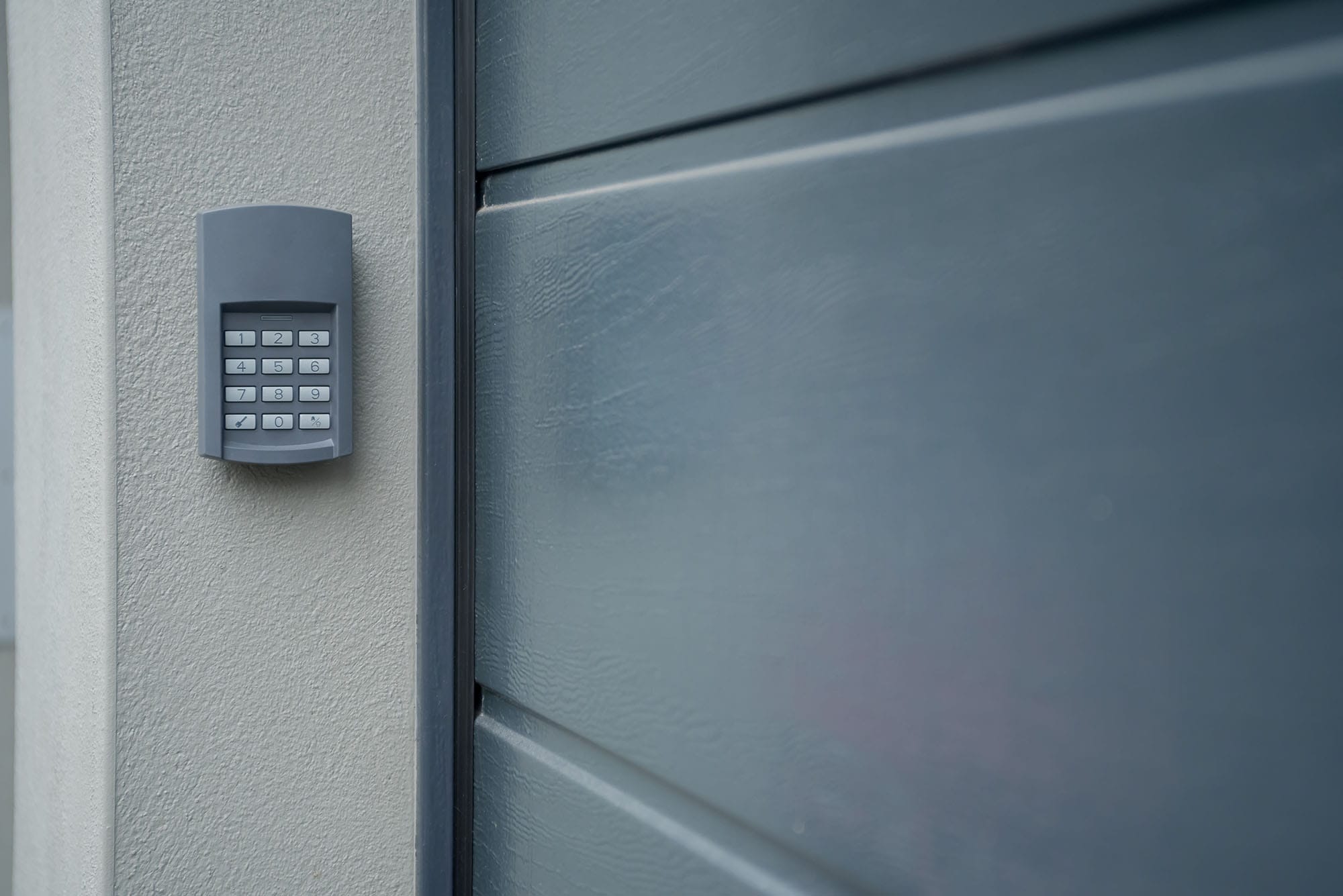 A garage door opener keypad