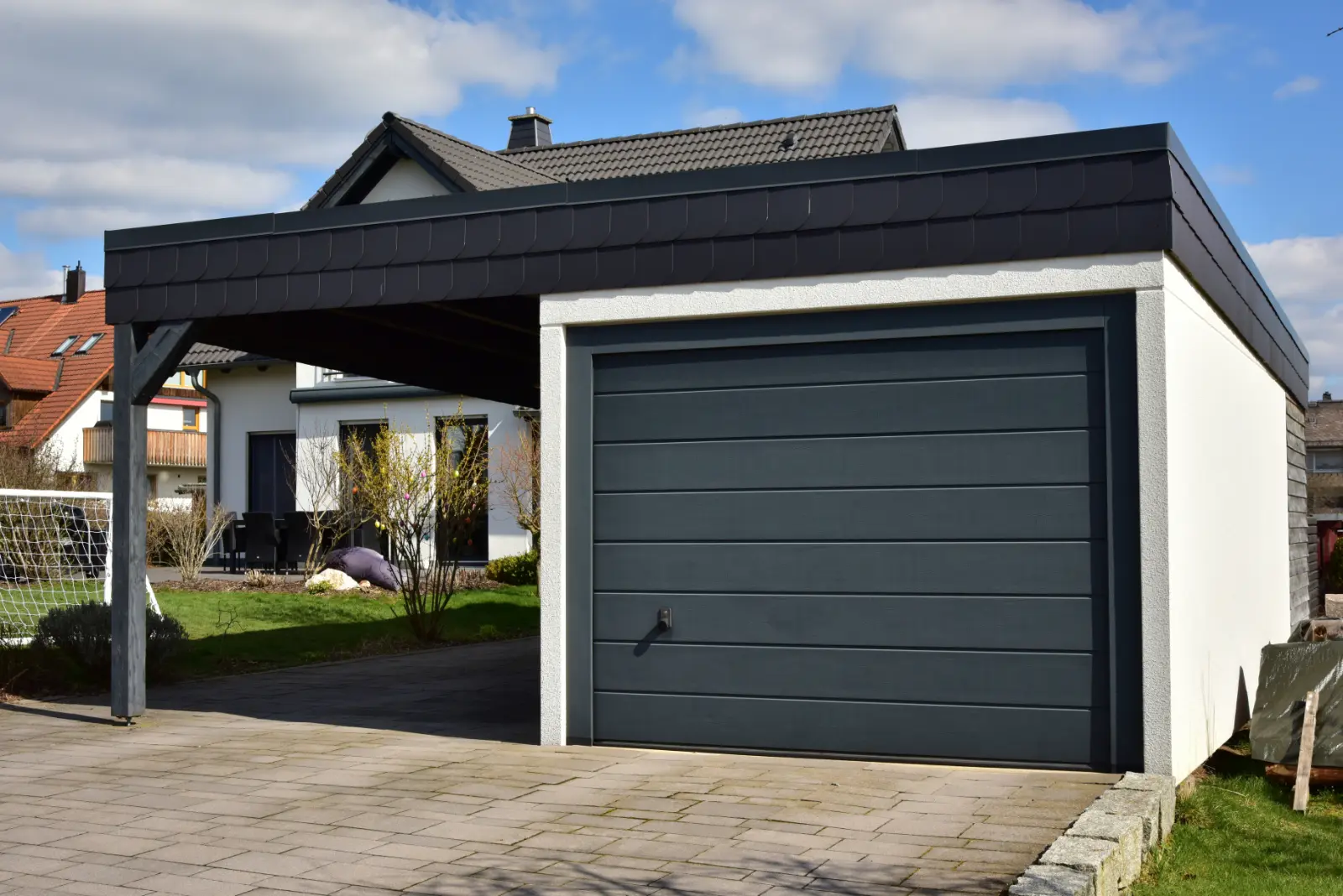 modern metal carport and garage with Garage Door Pricing for easy decisions.